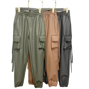 Brown faux cargo jogger
