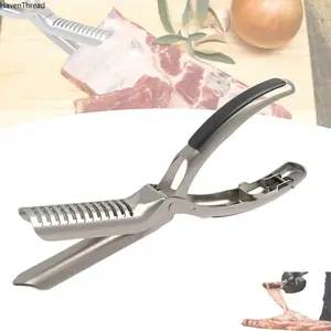 Stainless Steel BBQ Rib Skinner Kitchen Utensil - Handy Tool with Ergonomic Handle for Easy Membrane Removal and Rib Prep, Ideal for Home and Professional BBQ Settings