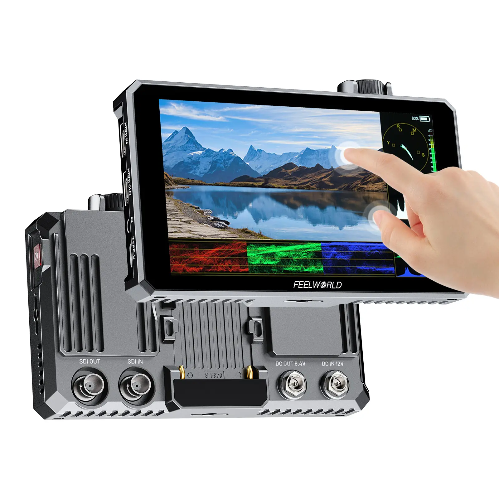 FEELWORLD SC6 6-Inch 1500nit Touchscreen Aluminum Field DSLR Camera Monitor with 3G SDI, FHD, 4K HDMI60Hz In/Out, 3D LUT, HDR, Multi-Function Knob, NP-F750 Battery, Carry Case, Sunshade for Outdoor Filmmaking