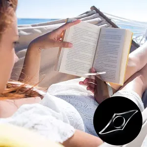 Portable transparent acrylic bookmark, thumb book holder press bookmark, book reading aid, transparent color