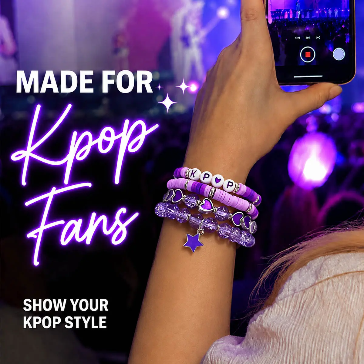 Women's 4-Piece Star Bangle Set - Casual Plastic Costume Bracelets Jewelry, Kpop Inspired Stackable Arm Candy Fashion Cool Accessories, Birthday Gift Attachment Set Bracelets & Bangles, Stackable Bangle Bracelets