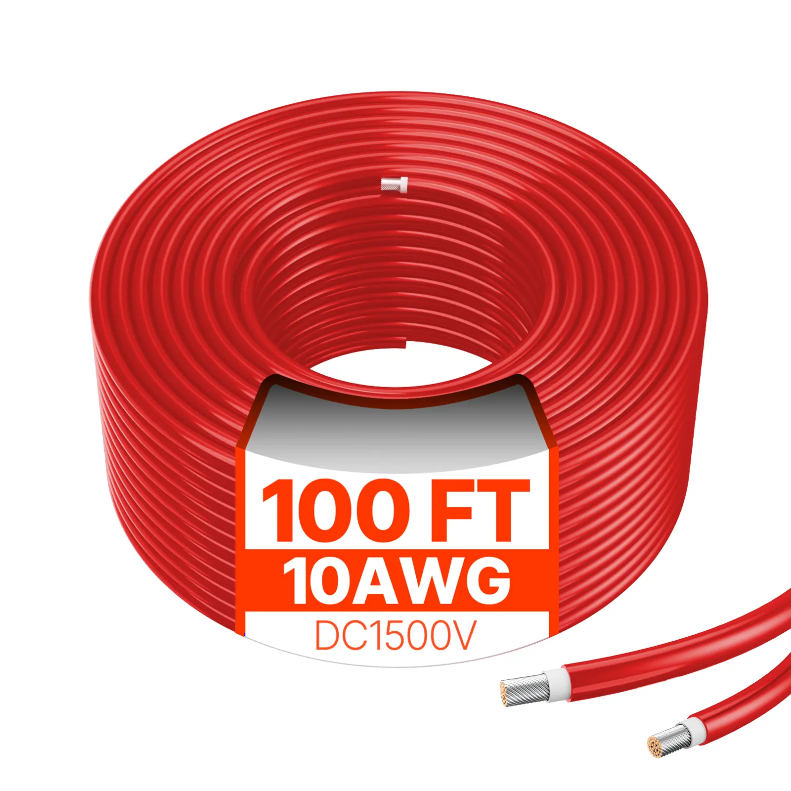 【Summerfinds】VEVOR 100FT Solar Panel Extension Cable,10AWG Solar Extension Cable Wire6mm² IP67 Waterproof PV Cable for HomeShip and RV Solar PanelsRed