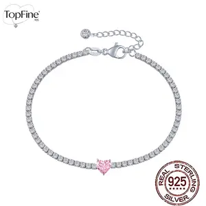 925 Pure Silvery Romantic Pink Love Design Synthetic Synthetic Zirconia Low Sensitivity Mesh Chain Adjustable Chain Ring Bracelet Girlfriend Boyfriend Couple Luxury Fashion Valentine's Day EngaSynthetic Gemstoneent Wedding Anniversary Birthday Gift