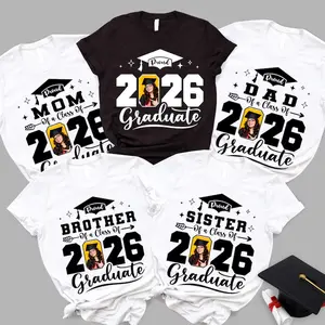Custom Senior 2026 Gift Family Matching Shirts, Proud Mom Dad Brother Sister Graduate Tee, Personalized Photo Graduation Shirt Class of 2026, High School College Senior Gift Idea Unisex Tee