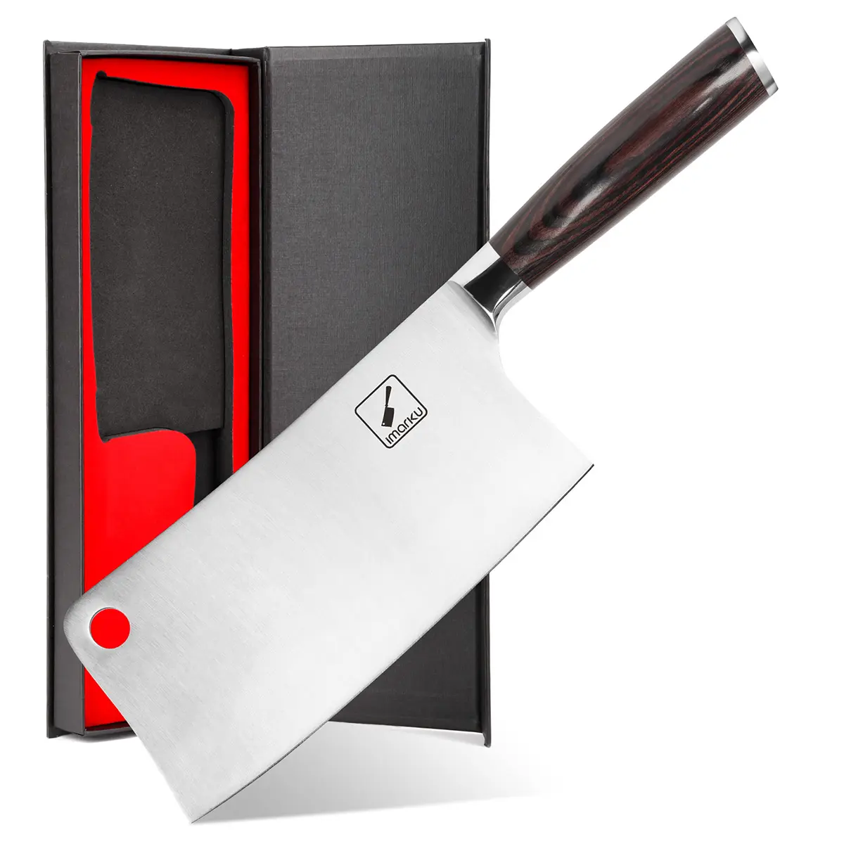 imarku Cleaver Knife 7 Inch Meat Cleaver - Japan High Carbon Stainless Steel Butcher Knife with Ergonomic Handle, Ultra Sharp, Useful Kitchen Gadgets for Home and Restaurant Blade Knives Wood Wooden