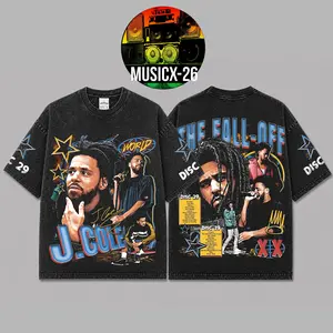 [X-26] J. Cole, The Fall-Off Album V2 Graphic Premium Acid Washed Cotton T-Shirt For Cole World, Disc 29, Disc 39 Hip-Hop Shirt, The Fall-Off Album Merch, Jermaine Lamar Cole Fan Graphic Tee,  Dreamville Music Fan Merch