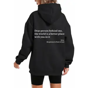 Dear Person Behind Me You Are Enough Hoodie for Women Teen Girls Aesthetic Graphic Sweatshirt Pullover Top