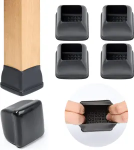 24 count Large Chair  Sliders for Carpet, Square Black Teflon Furniture Glides Pads Caps for Rug, Bar Stool  Protectors Covers for Table, Chair, Sofa  (XL Fit: 1.5" - 2")