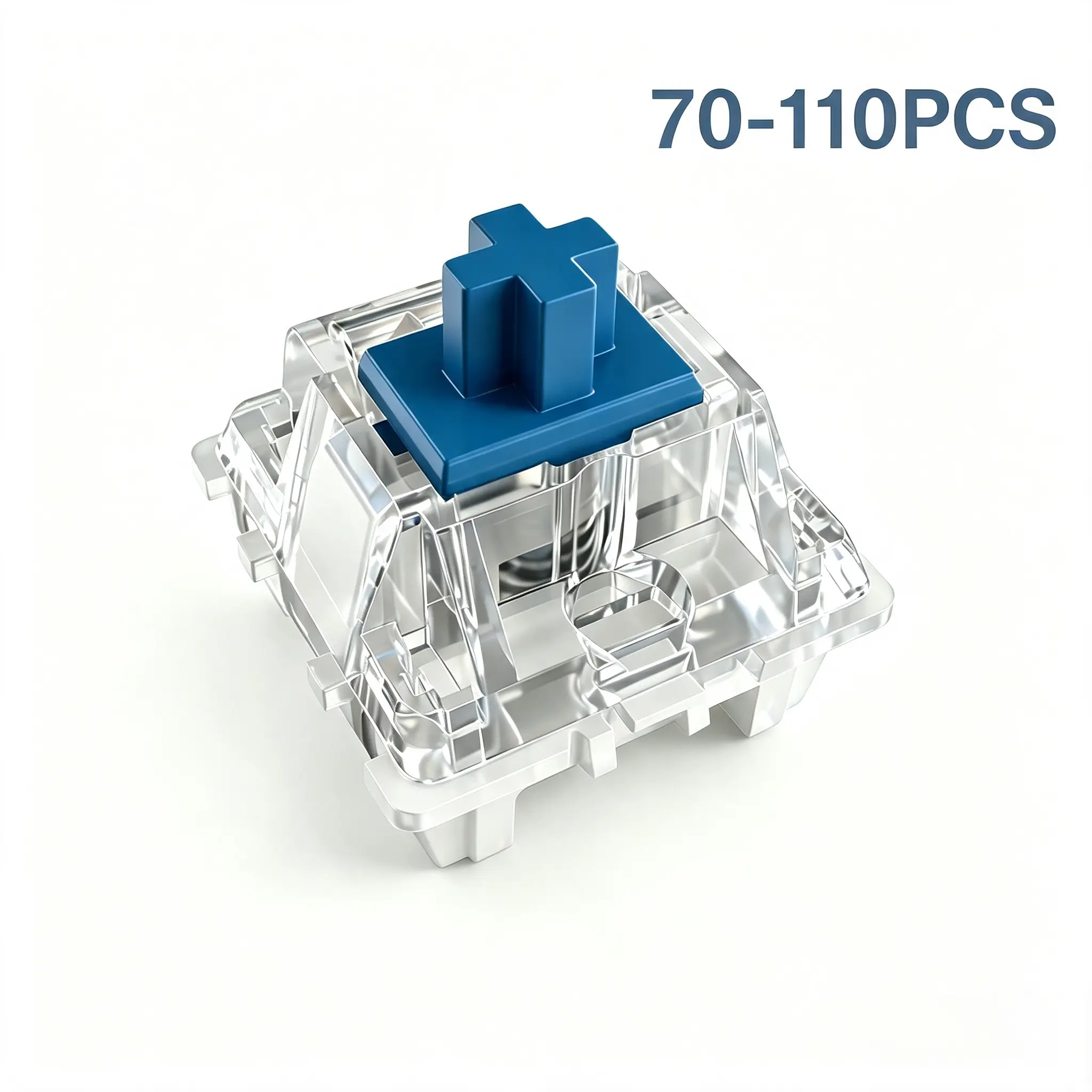 KAVLORN Tactile Clicky Blue Keyboard Switch, 5Pin Hot Swap Transparent PC Housing RGB Switch for Custom Keyboard Modding