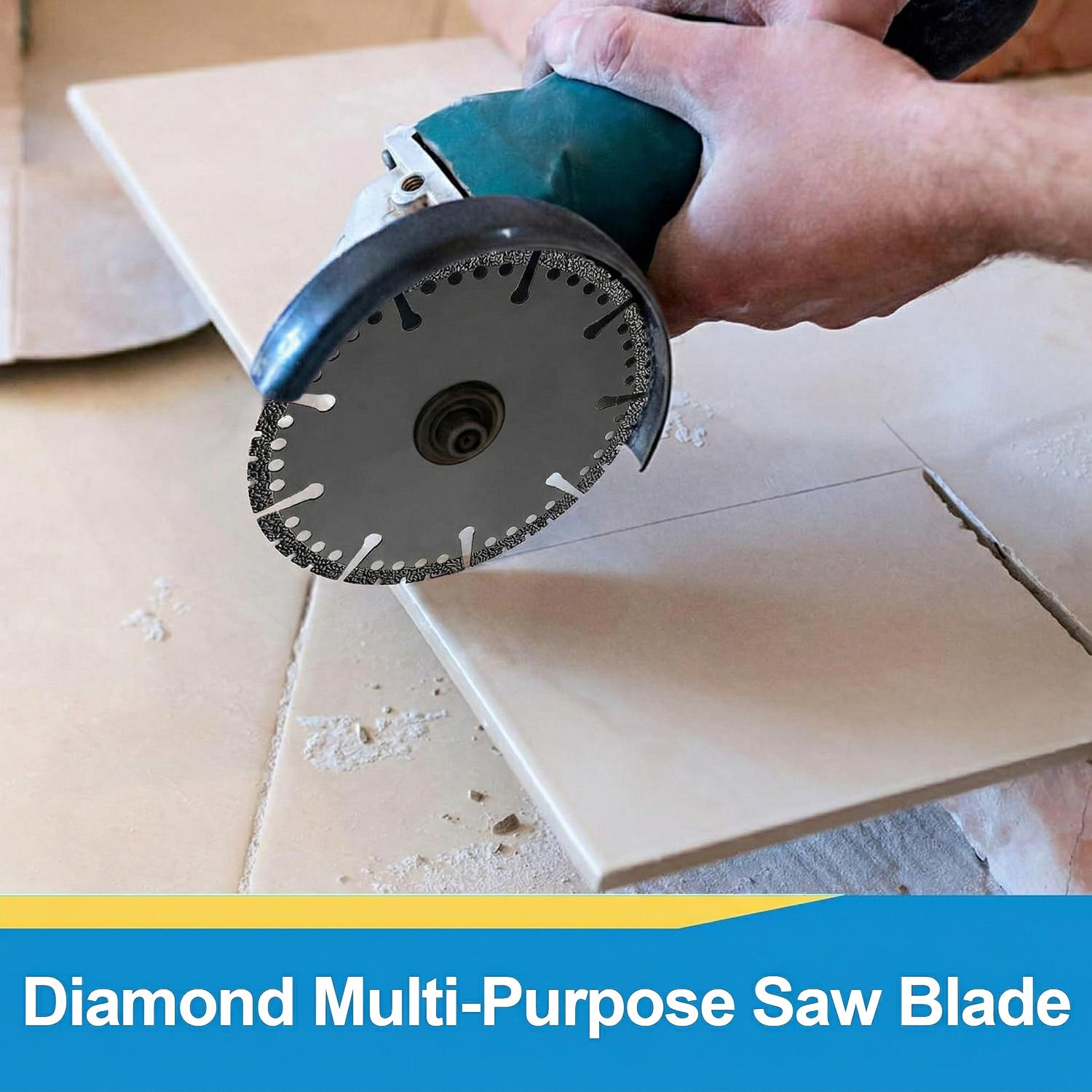 3PCS 4.5" Multi-Material Cutting Blades, Dry Cut Saw Blades for Angle Grinder, Cutting Metal, Cast Iron, Tile, Stone, Marble & Plastic, Heavy Duty Angle Grinder Tool Accessories