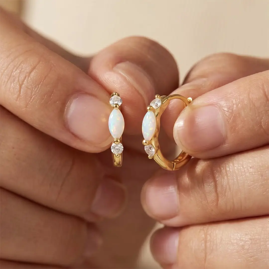 GOENJOY Minimalist Huggie Hoop Earrings for Women, Dainty CZ Paved Copper Alloy Jewelry, Hypoallergenic for Sensitive Ears, 2 Styles (8mm/10mm), Copper Alloy Earrings, Dainty Gold-Tone Earrings