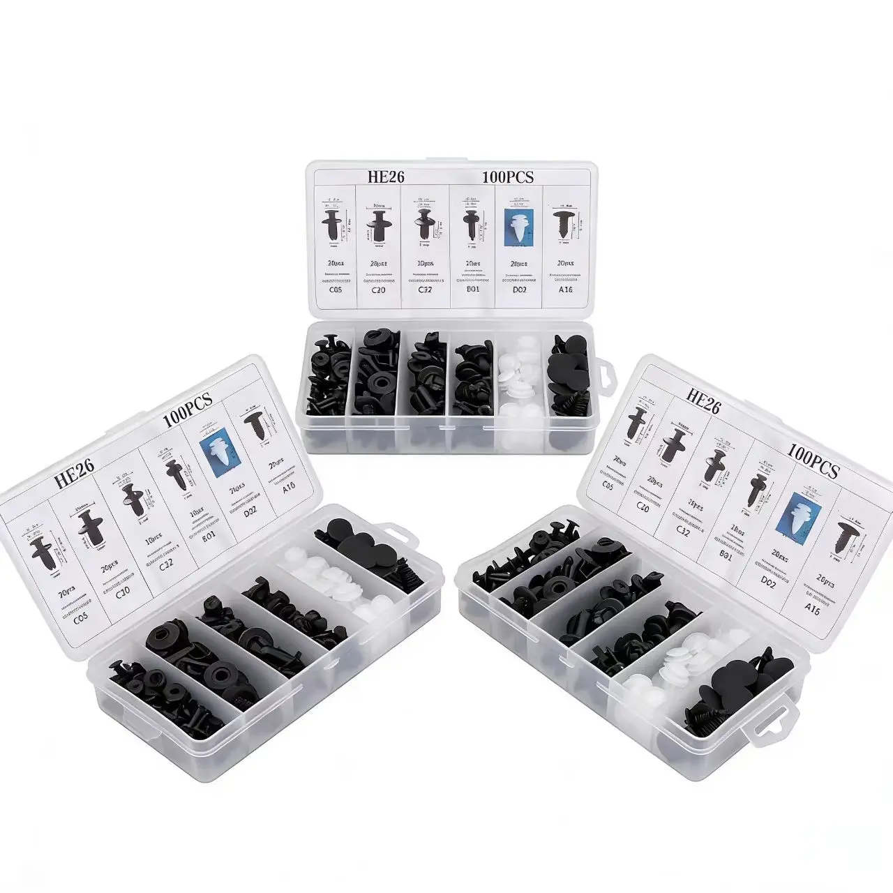 300pcs Universal Type Car Clips Kit, Assorted Expansion Screws & Push Rivet Replacement Fasteners, Accessories for Mudguard, Bumper, Door Panel Clips, Car Repair Plastic Fixers