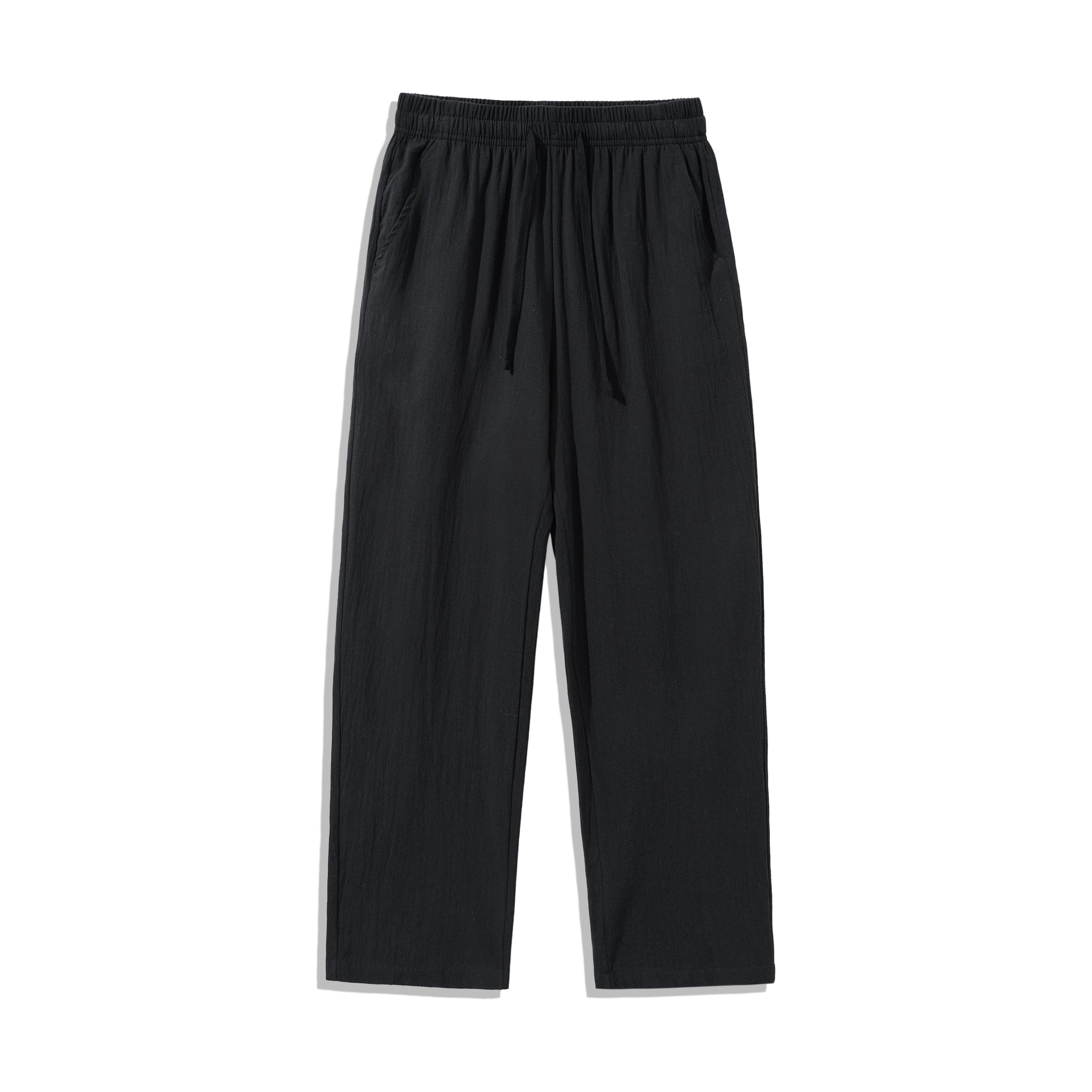 3 Pieces 100% Cotton Linen Pants for Men & Women, Summer Casual Elastic Waist Drawstring Wide Leg Breathable Trousers,summervibes