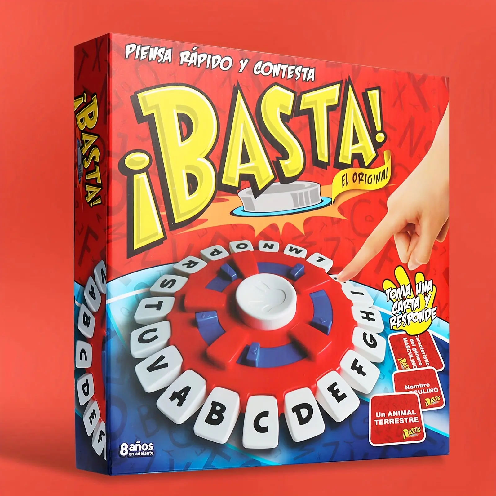 Spanish Word Game Set - Family Board Game, Quick Quiz, Party Game, Durable Plastic Round