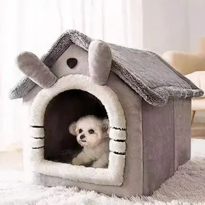 Indoor Warm Dog House Soft Pet Bed Tent House Dog Kennel Cat Bed Removable And Washable Cushion Suitable Four Season Universal