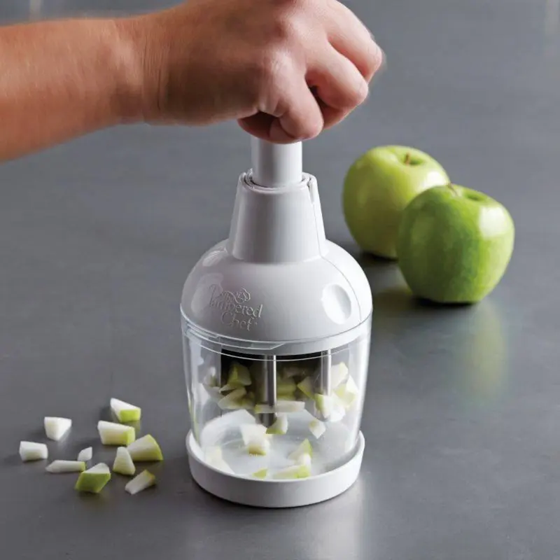 Pampered Chef Manual Food Chopper – Multi-Purpose Vegetable, Onion, Garlic & Nut Chopper, Dishwasher Safe