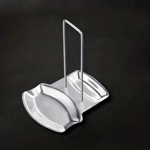 Pot lid support and spoon holder - Space-saving kitchen storage items that don't require drilling, featuring a draining tray, used for storing utensils, spatulas, mixers, kitchen tool storage boxes, and dish drying racks, Stainless Steel
