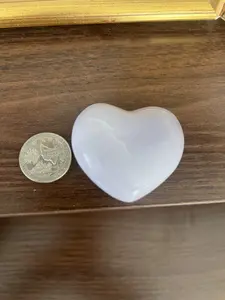 Natural Crystal Yttrium Fluorite Heart - Lavender Mexican Stone - Polished Mineral Specimen