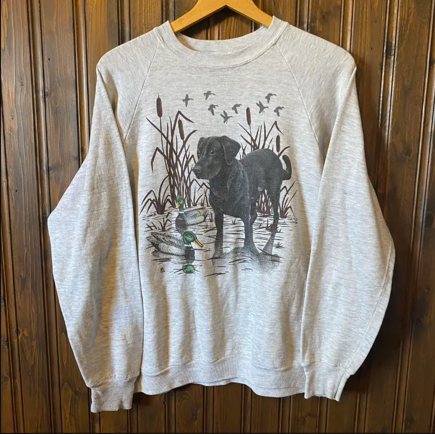 80s graphic sweatshirt with black lab and ducks design T-shirt, Hoodie and Sweatshirt