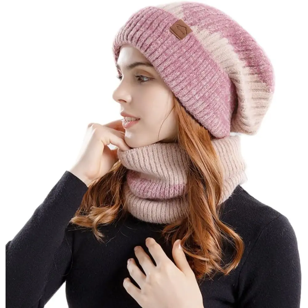 Windproof Beanie and Scarf Set for Winter Sports Thermal Knit Combo for Extreme Cold Weather Biking Skiing and Outdoor Adventures Warm Comfort for All