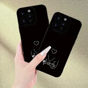 Hook Finger Design Couple Phone Case for Iphone 11 / 12 / 13 / 14 / 15 / 7 / 8 / X / XR / Xs / Plus / Pro / Pro Max / SE2 / Mini Series, Shockproof Ultra-Thin Protective Case, Drop-Proof Phone Case, Camera Lens Full Protection, Mobile Phone Soft TPU Shell