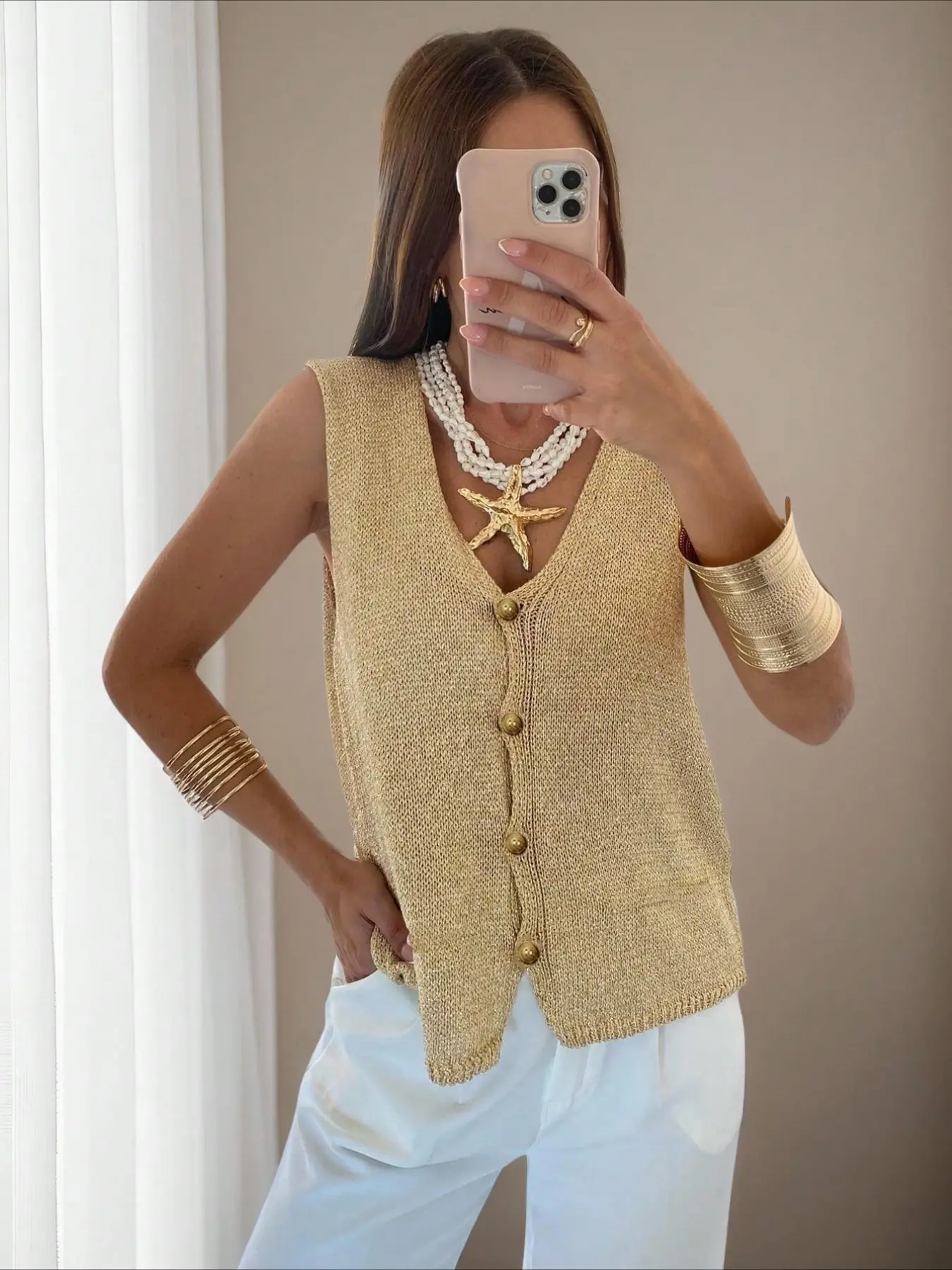 Women's Short Slim Fit Sequined Knit Vest, Sexy Floral Pattern, Y2K Style, Perfect for Beach, Parties, Music Festivals, Summer