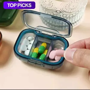 Mini Pill Storage Box, Ultra-Compact 3 Compartment Design, Dustproof Weekly Organizer, Vitamin Holder, Supplement Organizer, Safe Tablet Container, Portable Lightweight
