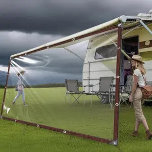 All Weather Waterproof Tarpaulin, Wind Resistant Awning Extension Rain Cover for RV, Camping, Balcony, Garden Furniture & Wood Storage, Shade Sail, Waterproof Canopy