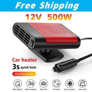 Dashboard Mounted Windshield Defogger & Defroster, Fast Heating for Car-500W 12V Car Heater