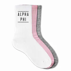 Alpha Phi Sorority Crew Socks