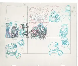 Tom & Jerry Kids Storyboard Hand-drawn Animation Hanna Barbera Babet 1992 S1-013