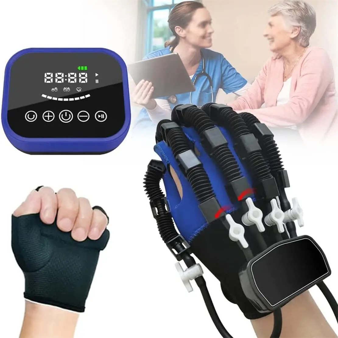 Smart bionic mechanical gloves, suitable for arthritis, cerebral palsy, hemiplegia, tendon sheathitis, and postoperative rehabilitation, promote blood circulation