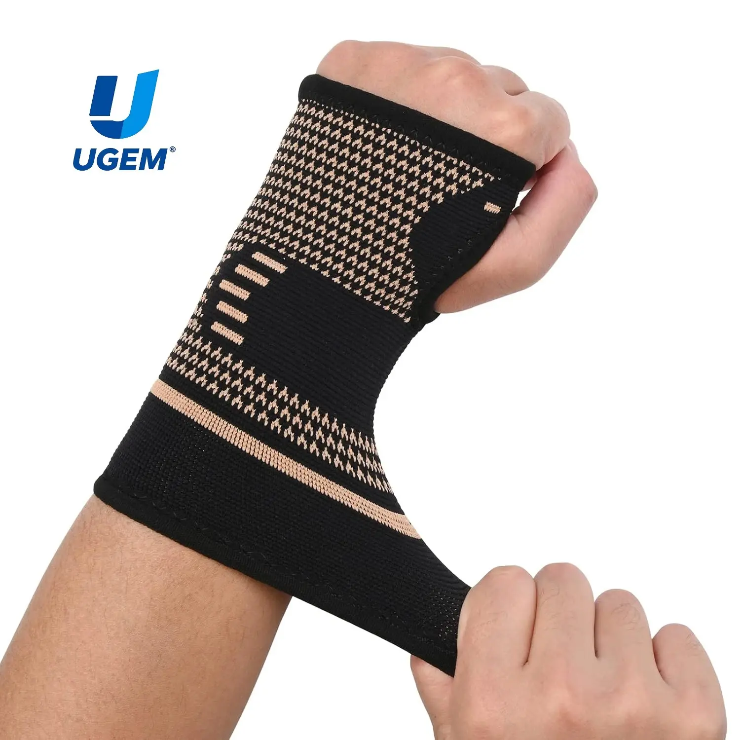 UGEM Copper Compression Wrist Sleeves for Women and Men - Breathable Wrist Brace for Carpal Tunnel, Arthritis Support, Sports & Outdoor Protective Gear
