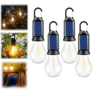 Hanging-10 Pack Solar Camping Lantern (IPX4 Waterproof, Emergency Light) | Tungsten Filament Warm Light, Hang with Hook