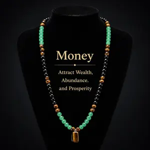 ARPURRAINA Money Attraction Necklace Set with Green Aventurine & Tiger Eye Pendant Healing Crystal Stone ,Matching Bracelet Wealth Abundance Crystal Jewelry Gift for Men Women Healing Pendant, Chains,  Crystal Jewelry,  Crystal Necklaces summerwins