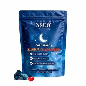 ASUO Natural Sleep Gummies - 30 Servings - (Melatonin Free)-Portable Single Packaging