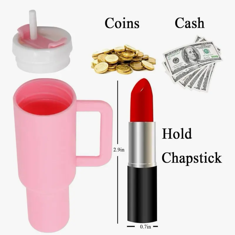 Colorful Mini Tumbler Keychain with keyring- lipstick, cosmetics, and small accessories storage- perfect gift for women, birthdays and festivals.