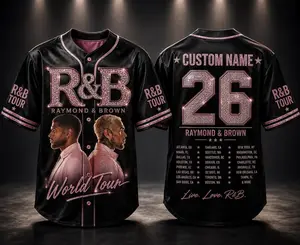 [Note 24h] 26 Team Br33.zy Baseball Jersey Chris Shirt The R B Tour Concert Outfit Custom Name Number Jersey