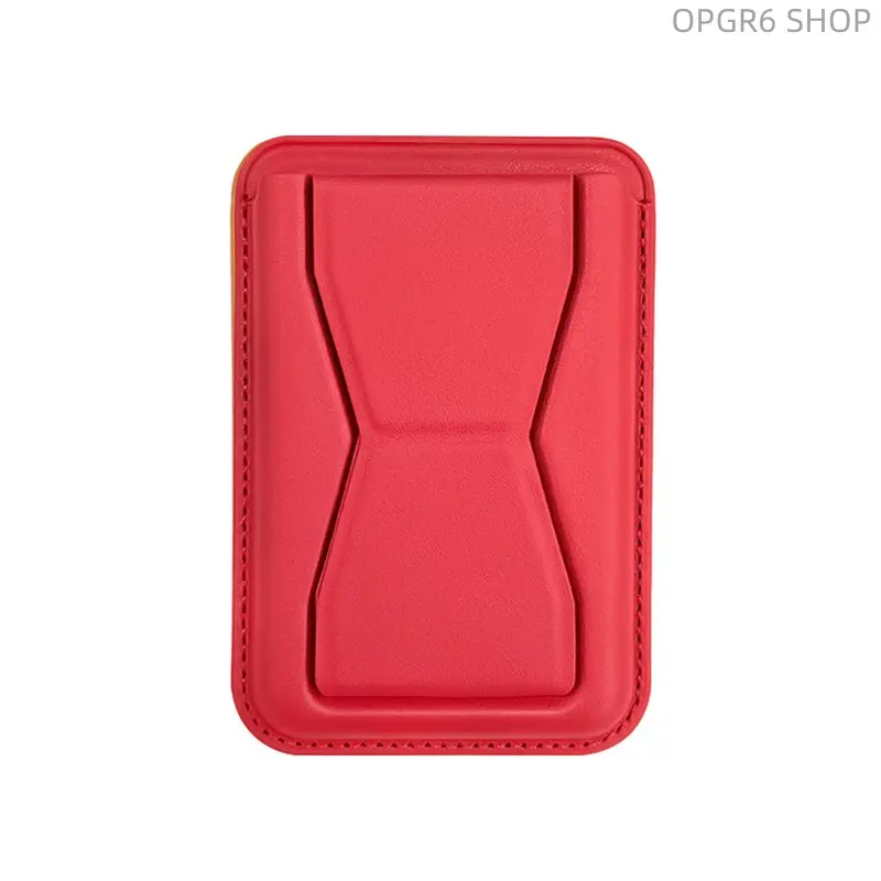 MagSafe Magnetic Foldable PU Leather Card Holder Phone Stand, Universal Slot Card Wallet Desktop Phone Support
