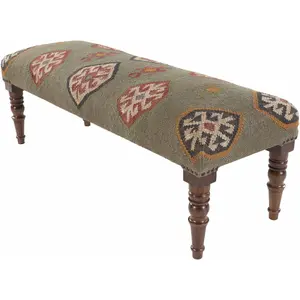 Oslob Rustic Patterned Wood Stool
