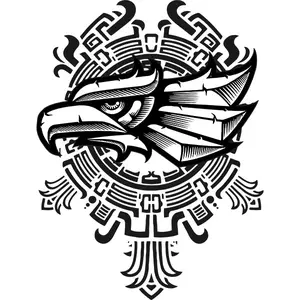 Aguila Mexicana Aztec Car Sticker - Vibrant Colors, Durable Truck Decal, Easy Application, 7.5 Inches, Made in Mexico, Vehicle Exterior Decoration