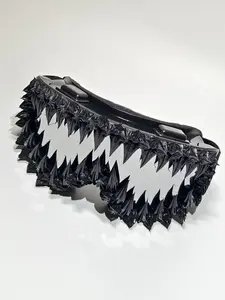 Punk Style Large Frame Anti-Wind Ski Goggles, Adjustable Elastic Strap, Handmade Random Effect, Outdoor Sports Eyewear