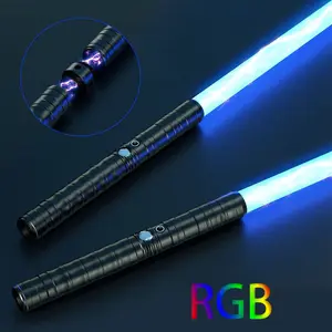 Pro Light up Saber RGB 16 Colors with Metal Handle, USB Rechargeable Impact Flash Multi-Colors, Laser Sword Toys Gravity Sensing Sound Effects Cosplay Laser Sword Toy Rave Light Saber Cosplay Toy