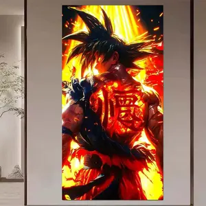 1 DIY handmade diamond painting kit, 5D diamond art kit, DIY decoration, anime warrior silhouette diamond painting kit with full round diamonds, mosaic, diamond art, DIY art home decoration, Crafts, suitable for Christmas, Anime Design