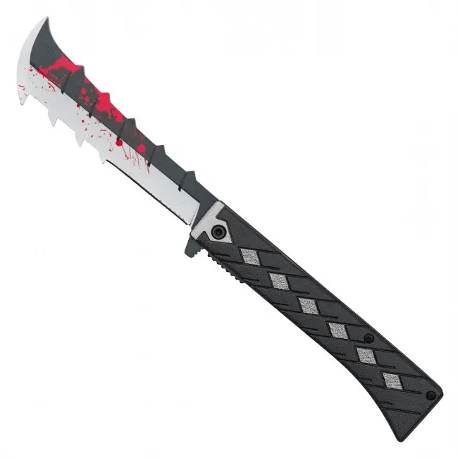 Zombie Apocalypse Pocket Knife – Blood Splatter Artwork – Survival Horror – Zombie Katana Inspired – Assisted Opening Folder – Tactical Style – Undead Fan Gift