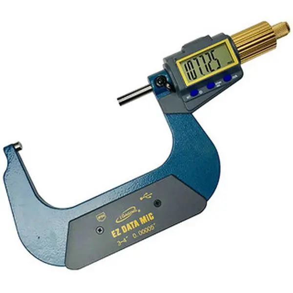 iGaging Electronic Micrometer - 3-4"/75-100mm Range, X-Large Easy-to-Read LCD Display, Bluetooth, Data Output, IP54 Water & Dust Protection, Carbide Measuring Surfaces, ABC/INC Measurement Automotive Repair Diagnostic Tool, Batteries