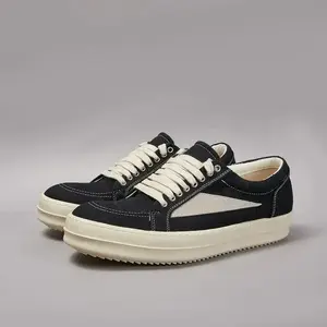 Ricks Shoes Men Twill Canvas Low Top Casual Shoes Women Sneaker Owens Shoe Men Lace Up Black Canvas Shoes Retro Flat Sneakers trendy all-match sneaker new running shoes Footwear Closed Boy Leather Training Trainer