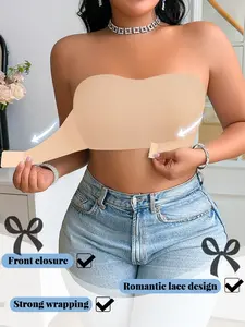 Plus-size women's bra with strong lift and support, Anti sagging bra, strapless, Seamless design, invisible straps, comfortable fit. Suitable for everyday wear, parties. Ideal for plus-size women year-round Underwear, Seamless Tube Bra