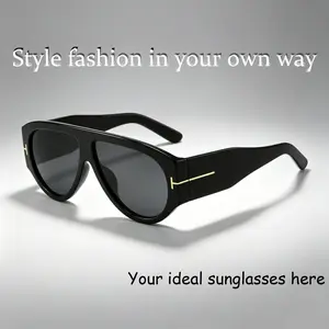 Retro Oversized Aviator Sunglasses for Women Men 70s Style UV400 Protection Luxury Thick Frame Fashion Shades
