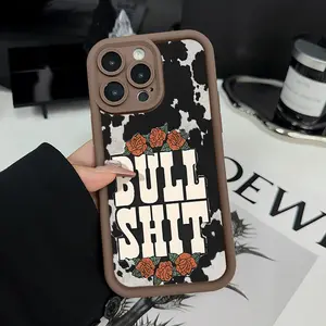 Phone case for iPhone 16 Pro Max 15 Plus 14 13 12 11 XR XS Cow Pattern Design Pattern Full Body Protection Shockproof Soft Silicone Cover
